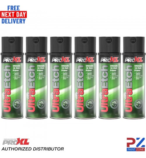 6x Pro XL Ultra Etch Aerosol 500ml - Fast Drying, Wet on Wet, Anti-corrosive